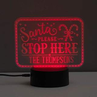 Santa, Stop Here! Personalized Acrylic LED Night Light