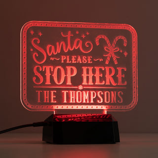 Santa, Stop Here! Personalized Acrylic LED Night Light