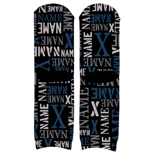Blue & Black Name Pattern Adult Crew Socks