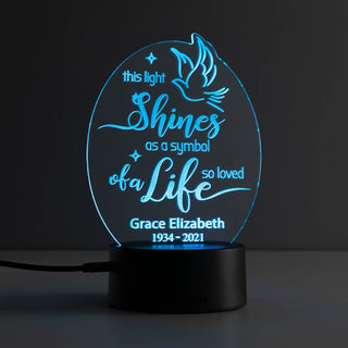 Light Shines-Dove Memorial Acrylic LED Night Light