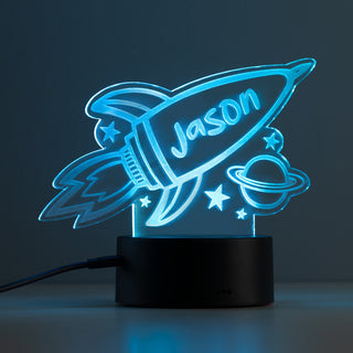 Space Theme with Name Acrylic LED Night Light