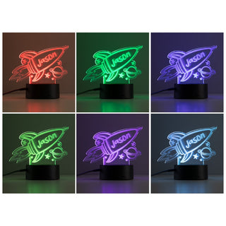 Space Theme with Name Acrylic LED Night Light