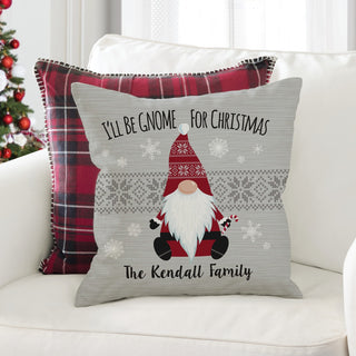 I'll Be Gnome For Christmas Throw Pillow