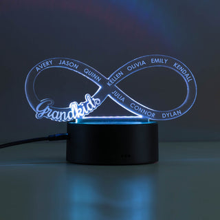 Grandkids infinity sign acrylic led nightlight with names 