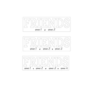 Friends Cutout Personalized White Wood Plaque
