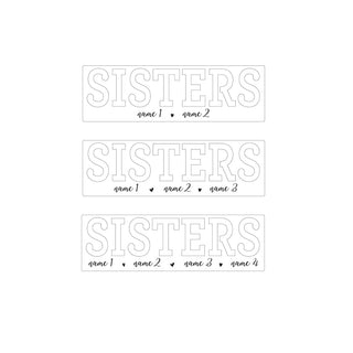 Sisters Cutout Personalized White Wood Plaque