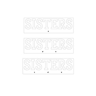 Sisters Cutout Personalized White Wood Plaque