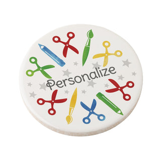 Teacher Tools Pattern Personalized Round Desk Coaster