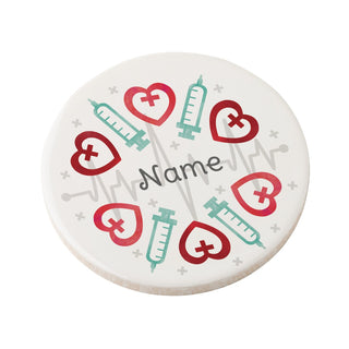 Nurse Tools Pattern Personalized Round Desk Coaster