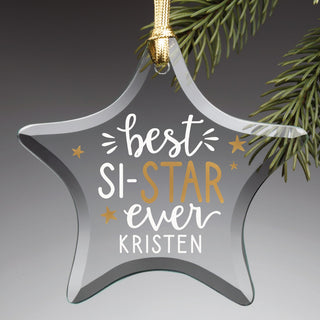 Best Si-STAR Ever Personalized Glass Star Ornament