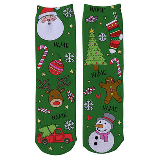 Christmas Icon Pattern Personalized Adult Crew Socks