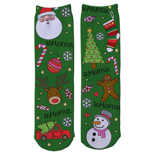 Christmas Icon Pattern Personalized Adult Crew Socks