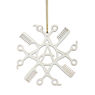 Hairstylist Tools Snowflake Personalized Wood Ornament
