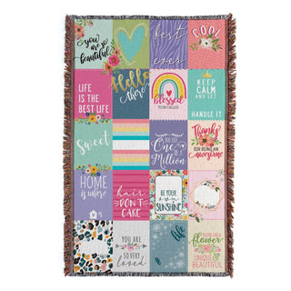 So Loved Patchwork Personalized Fringe Throw Blanket