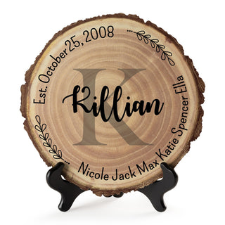 Our Family  Personalized Faux Wood Plaque
