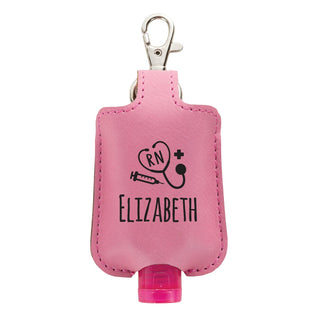 Nurse Icons Personalized Pink Hand Sanitizer Holder