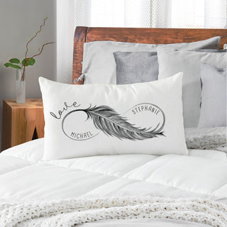 Gray Love Infinity Personalized Lumbar Pillow 