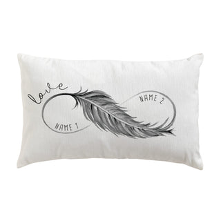 Gray Love Infinity Personalized Lumbar Throw Pillow
