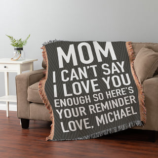 Can't Say I Love You Enough Fringe Throw Blanket