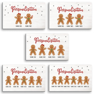 Gingerbread Family Personalized 10x16 Canvas