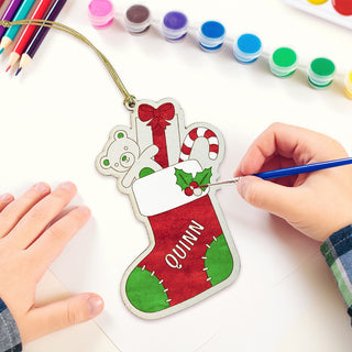 DIY Stocking Personalized Wood Ornament