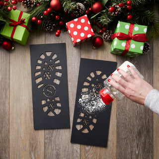DIY Santa Boots Personalized Black Wood Stencil
