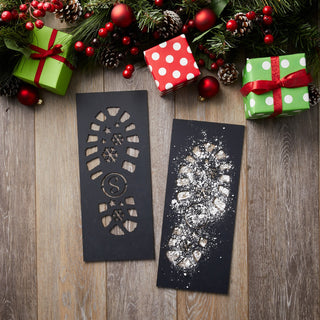 DIY Santa Boots Personalized Black Wood Stencil