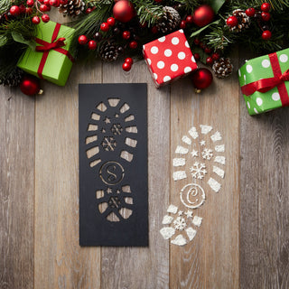 DIY Santa Boots Personalized Black Wood Stencil