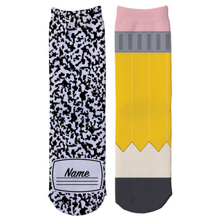 Composition Book and Pencil Adult Crew Socks
