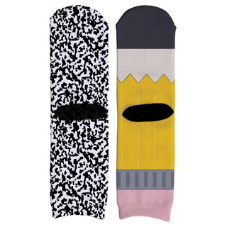 Composition Book and Pencil Adult Crew Socks