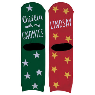 Christmas Gnomes Personalized Adult Crew Socks