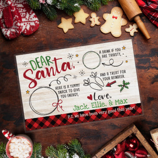 Santas treat laminated placemat with names