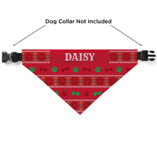 Ugly Sweater Theme Personalized Dog Bandana