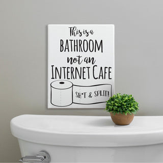 Bathroom Internet Cafe Personalized 8x10 Canvas