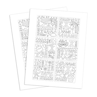 Color Your Own Sticker Girl Personalized Sticker - Set of 12