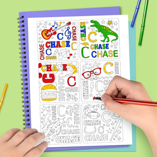 Color your own boy sticker set with name