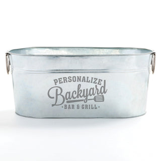 Bar & Grill Personalized Steel Beverage Tub