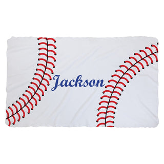 Baseball Stitches Personalized Fuzzy Throw Blanket