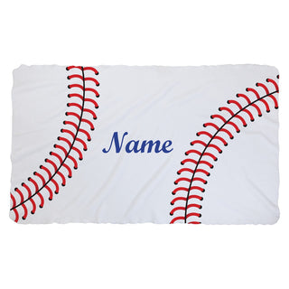 Baseball Stitches Personalized Fuzzy Throw Blanket