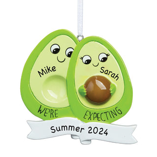 Expecting Avocado Couple Personalized Ornament