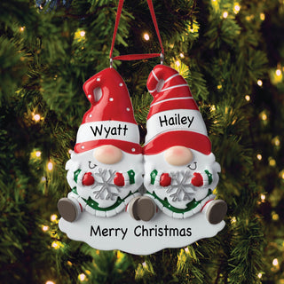 Gnome couple ornament with name