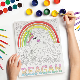 DIY unicorn portrait canvas with name 