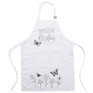 DIY Floral Butterfly Personalized White Bib Apron