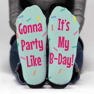 Colorful Birthday Icons Personalized Adult Crew Socks