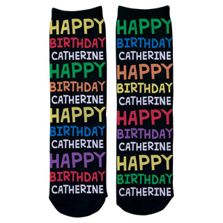 Happy Birthday Personalized Adult Crew Socks