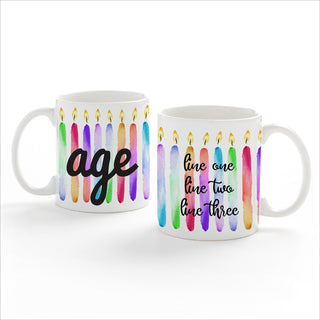 Colorful Birthday Candle White Coffee Mug - 11 oz.