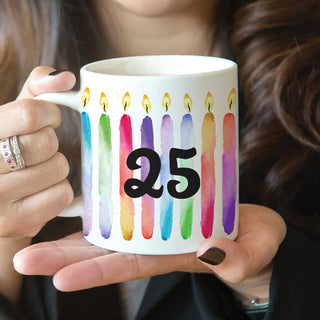 Colorful Birthday Candle White Coffee Mug - 11 oz.