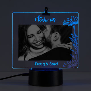 I Love Us Personalized Photo Frame Acrylic LED Night Light