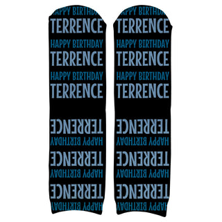 Happy Birthday Personalized Blue Adult Crew Socks