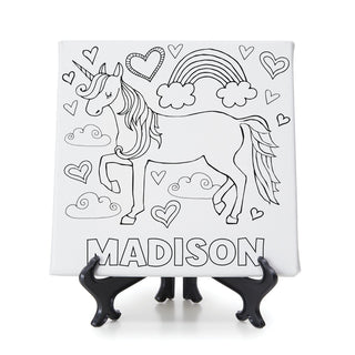 DIY Valentine's Day Unicorn Theme Personalized 8x8 Canvas